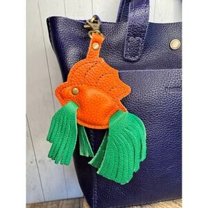 Portland Leather Betta Fish Purse Charm JOLLY GREEN Fish Bag Charm Leather